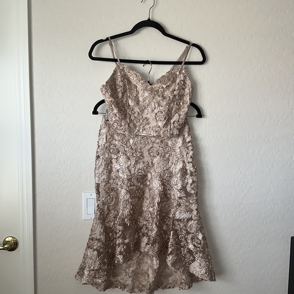 FASHION NOVA Floral Fresh Lace Set in Champagne Sz S High-Low Skirt & Crop Top - Picture 4 of 16